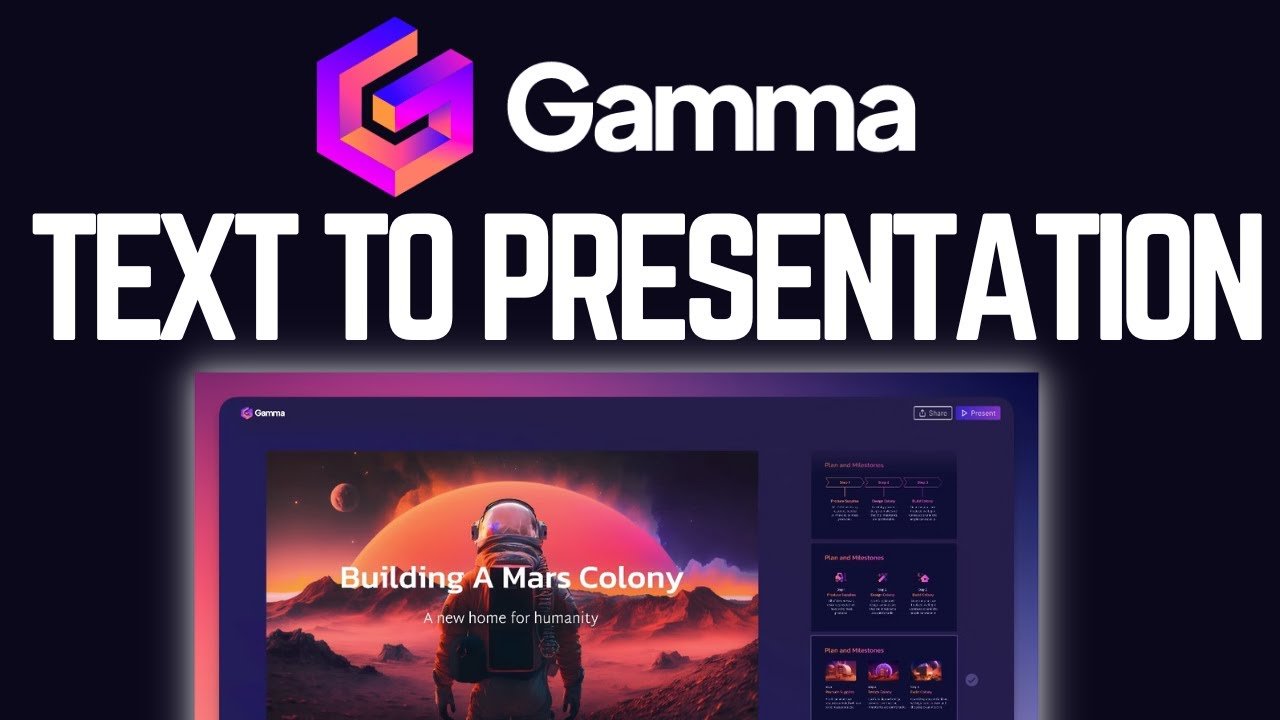 Gamma App AI presentation maker interface showing template selection and design options