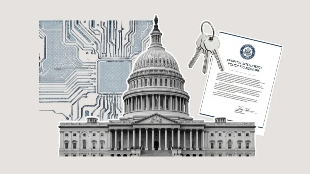 White House national AI law framework 2026 federal policy document and US Capitol building